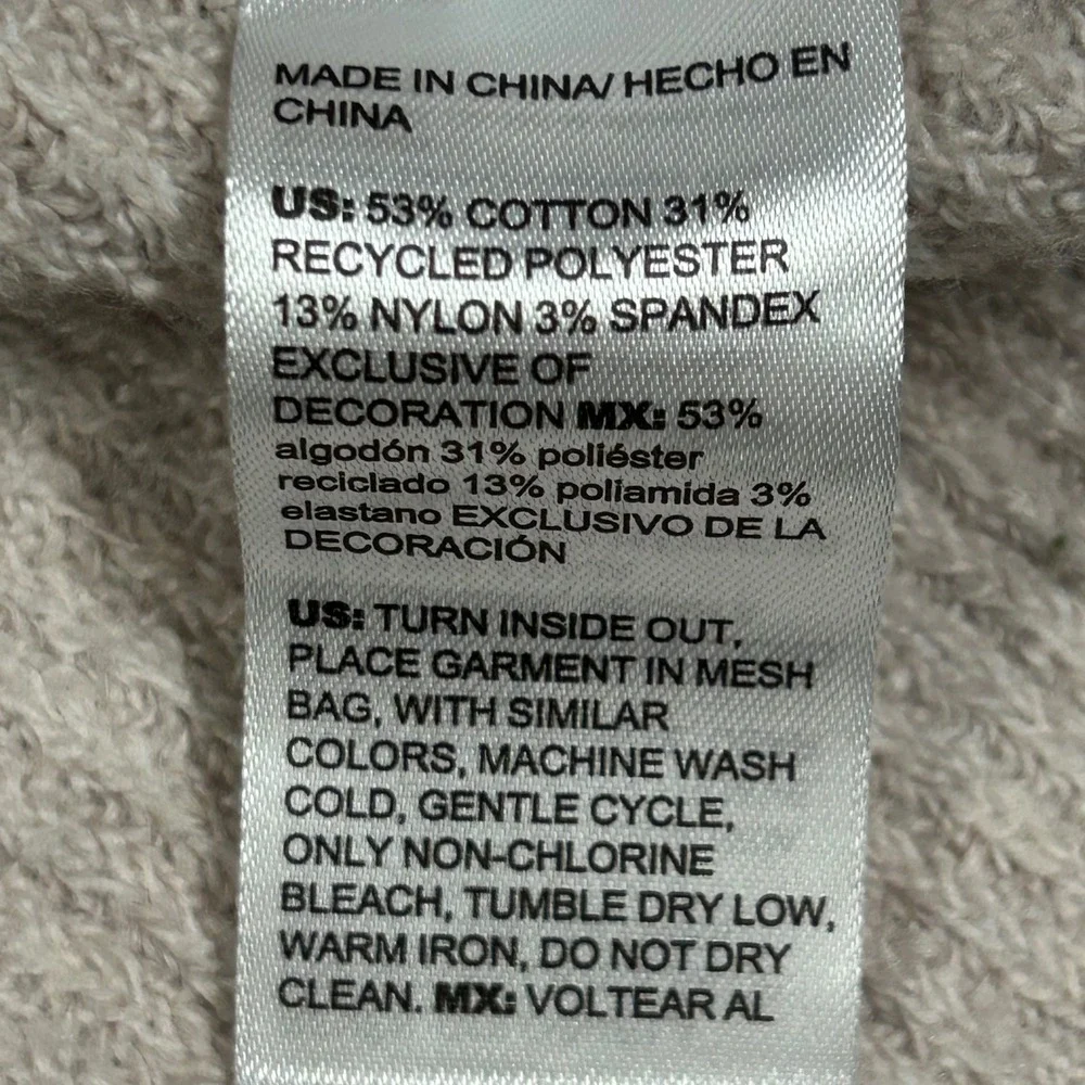 Chicos 3D Floral Sweater Size 2 L Pullover Beaded Lightweight Neutral Fairy Tan - Picture 9 of 9